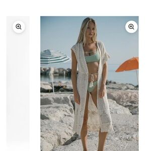 Women's Cream Crochet Swim Cover-Up